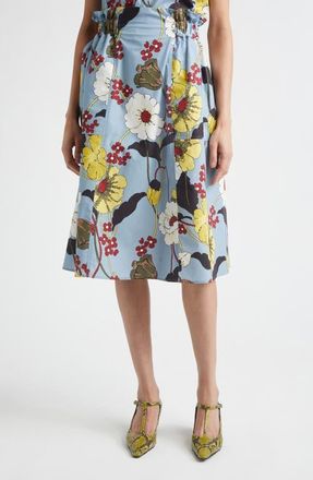 Marni Flared Midi Skirt in Mfb31Sky at Nordstrom, Size 10 Us