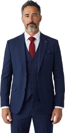 TruClothing IM54 Navy Windowpane Check 3 Piece Wedding Business Suit