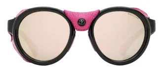 Moncler ML0046 Leather-Wrapped Sunglasses - Black