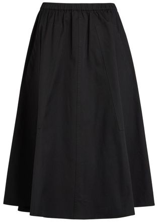 Vince Cotton-poplin Midi Skirt - Black - S (UK8-10 / S)