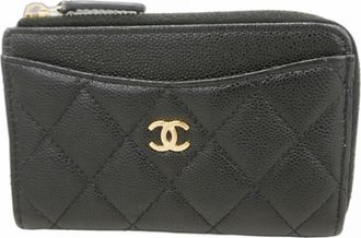 Chanel Black Grained Calfskin Coin Purse/Coin Case (Pre-Owned)