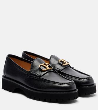 Valentino Garavani VLogo leather platform loafers