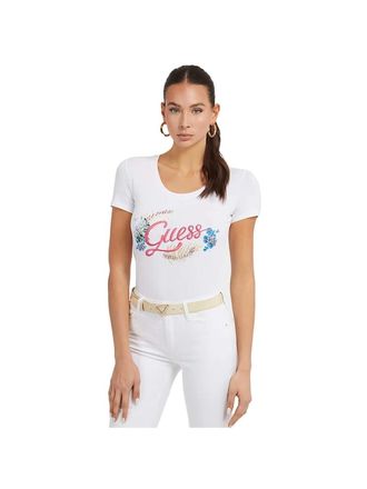 Guess dames T-shirt met logo-borduurwerk op de voorkant