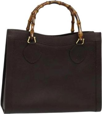 Gucci Tweedehands leren handtassen - Dames - Vintage Handtas - Bruin - ONE Size - Leer - Vintage