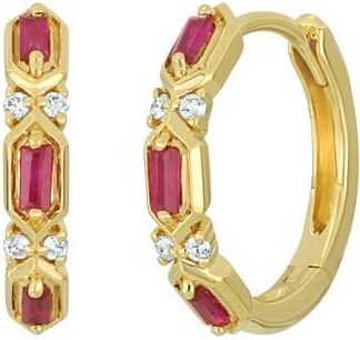 Bony Levy El Mar Ruby & Diamond Hoop Earrings in 18K Yellow Gold at Nordstrom Rack