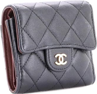 Chanel Trifold Flap Wallet Quilted Lambskin small wallets - Zwart