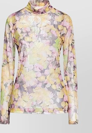 Dries Van Noten floral long sleeve high neck top