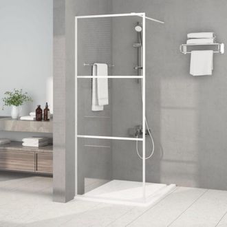 vidaXL Parete Doccia Walk in Bianca 80x195 cm Vetro Trasparente esg - Vidaxl