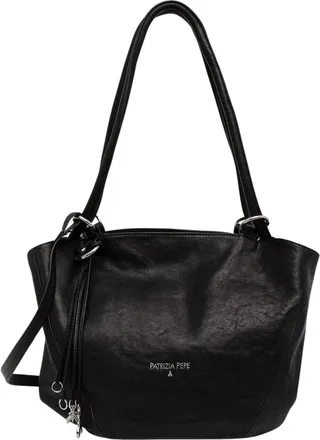 Patrizia Pepe Dames, Tassen, Zwart, Maat: ONE Size Leer