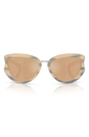 Diesel DL3007U Trini-D-Y 61mm Mirrored Cat Eye Sunglasses in Yellow /Grey /Rose Gold at Nordstrom