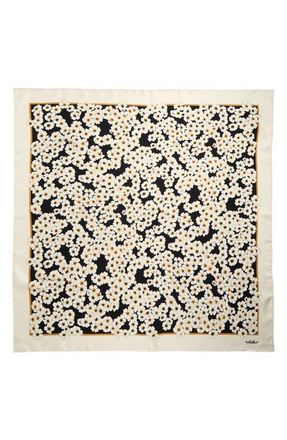 Valentino Garavani Daisy Print Silk Scarf in Black/Ivory at Nordstrom
