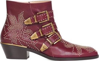 Chlo&eacute; Susanna Ankle Boot - Dames - Cowboylaarzen - Rood - 36 1/2 EU - Leer - Schoenen