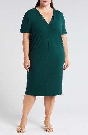 Universal Standard Teresa Jersey Shift Dress in Forest Green at Nordstrom, Size 2Xl