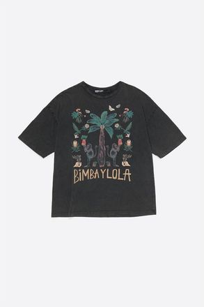 Bimba & Lola Jungle Logo T-Shirt in Washed Black at Nordstrom, Size Xx-Small Eu
