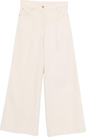 Aspesi Wide Leg Silk-Nylon Broeken - Dames - Wijde Broeken - Beige - W28 - Nylon - Broeken