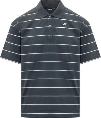 K-Way Grey Striped Shirt Collar Polo