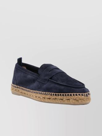 Castaner almond toe midnight blue espadrilles
