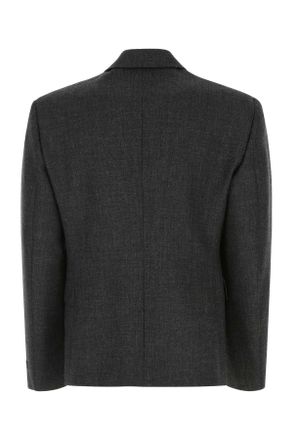 Prada Mens Melange Dark Grey Wool Blazer F0308 Giacche E Gilet