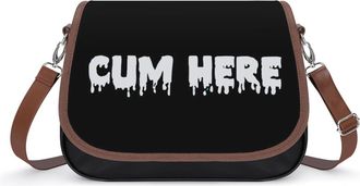 Generic Cum Here Crossbody Bags for Women Fashion Leather Shoulder Handbags With Adjustable Strap