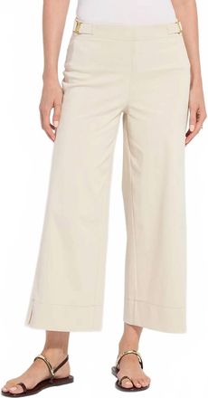 Lyss&eacute; Nylah Detail Wide Leg Crop Pant In Crisp Chino