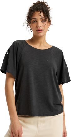 Roxy Shirttop ROXY Time For Palm Tree, Damen, Gr. S, grau (phantom), Obermaterial: 60% Walkfrottier, 40% Microfaser;, Tops Shirttop