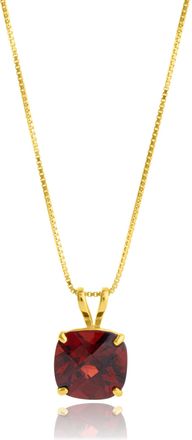 MAX + STONE 925 Sterling Silver or 14k Gold 8mm Cushion Cut Gemstone Pendent Necklace