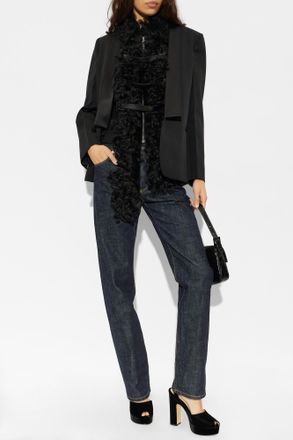 Fendi Wool Blazer With Pockets, Womens, Black