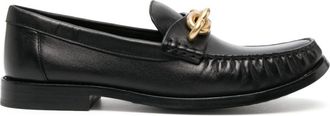 Coach chain-link detailing leather loafers - women - Calf Leather/Calf Leather/Calf Leather - 5.5 - Black
