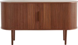 Miliboo Aparador Vintage De Madera Oscura De Nogal Con 2 Puertas Correderas 138 Cm Epic