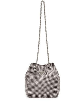 Guess Co crystal-embellished bucket bag - women - Metal/Rhinestone - One Size - Silver