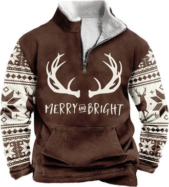Generic Christmas Sweatshirts for Men, Festive Holiday Pullovers with Merry Christmas Prints, Cozy Winter Tops (UK, Alpha, 4XL, Regular, Regular, Christmas 12