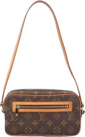 Louis Vuitton Pre-owned Pochette Schoudertas - Dames - Vintage Schoudertas - Bruin - ONE Size - Leer - Vintage