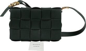 Bottega Veneta Green Intrecciato Leather Cassette Crossbody