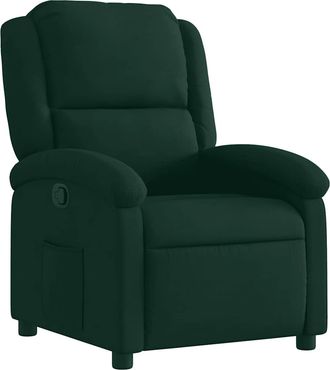 vidaXL Sill&oacute;n Reclinable De Terciopelo Verde Oscuro Vidaxl