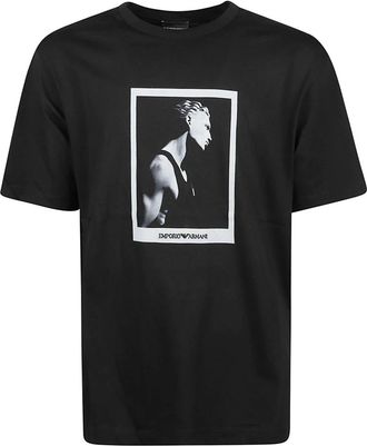 Emporio Armani Signature Capsule Fotoprint T-shirt - Heren - T-shirts - Zwart - XL - Katoen - Tops