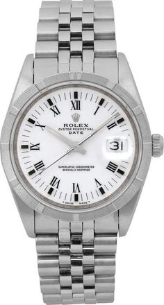 Rolex Pre-owned Rolex Date Automatic Chronometer Silver Dial Unisex Watch 15210 SSJ