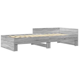 Berkfield Home Restful Bed Frame Frame Grey Sonoma 75x190 cm Small Single Wood
