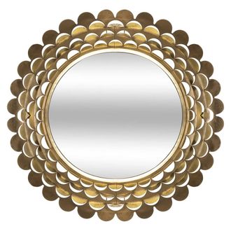 Atmosphera Espejo fleur - Metal Dorado D. 91 Cm - Atmosphera Cr&eacute;ateur DInt&eacute;rieur
