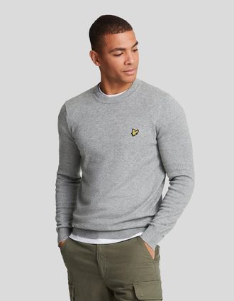 Lyle & Scott Lyle And Scott Mens Cotton Merino Crew Neck Jumper - Grey - Size: 38