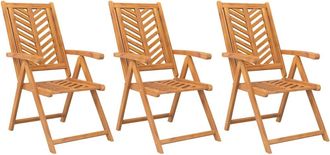 vidaXL Sillas De Jard&iacute;n Reclinables 3 Uds Madera Maciza Acacia Vidaxl