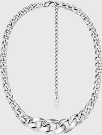 Diesel Stainless Steel Chain Necklace - Necklaces - Unisex - Silver