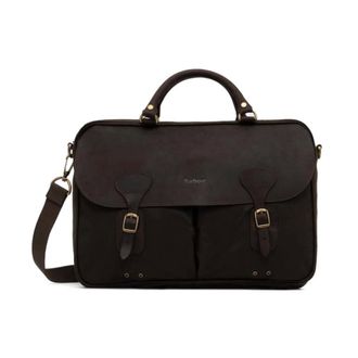 Barbour Tassen, Heren, Groen, ONE Size, Katoen, Wax Leather Briefcase
