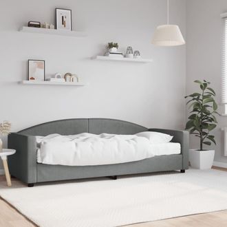 vidaXL Sof&aacute; Cama Con Colch&oacute;n Tela Gris Oscuro 80x200 Cm Vidaxl