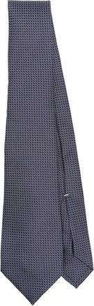 Canali Cravatta in seta con motivo geometrico - Blu