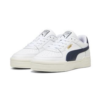 Puma Sneaker PUMA CA PRO CLASSIC, Damen, Gr. 42, weiss (puma wei&szlig;, club navy, warm wei&szlig;), Leder, mehrfarbig, Schuhe Sneaker