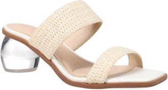 Pelle Moda Lela Raffia Slide Sandal in White Raffia at Nordstrom, Size 7.5