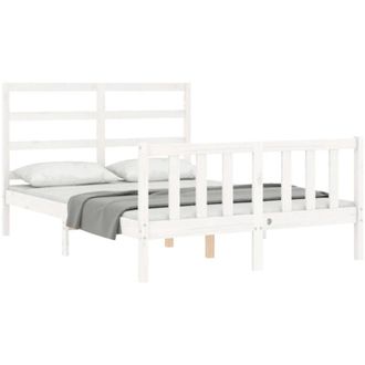vidaXL Bed Frame without Mattress White 120x200 cm Solid Wood Pine Vidaxl