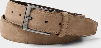 BOSS Mens Square-buckle suede belt