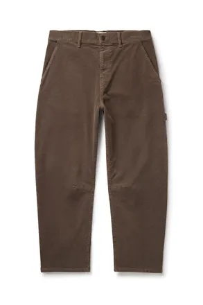 Nili Lotan Carpenter Cropped Straight-Leg Cotton-Blend Corduroy Trousers