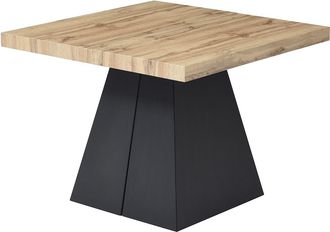 Vente-Unique Mesa de comedor extensible de 4 a 10 personas en MDF y metal - Natural y negro - EMELIA